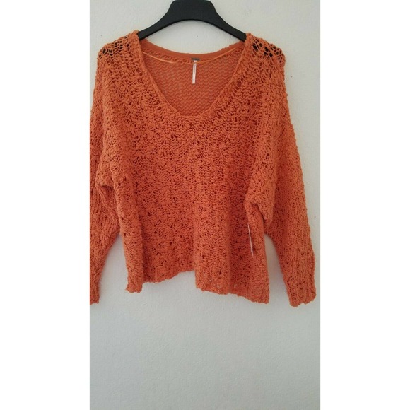 Free People Sunday Shore Cotton Blend Sweater Sz M - Picture 5 of 12